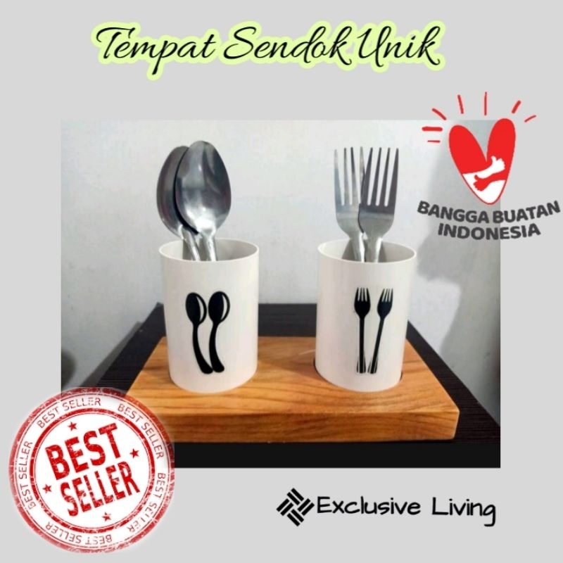 tempat sendok/tempat sendok garpu/tempat sendok estetik/rak sendok/tempat sendok unik