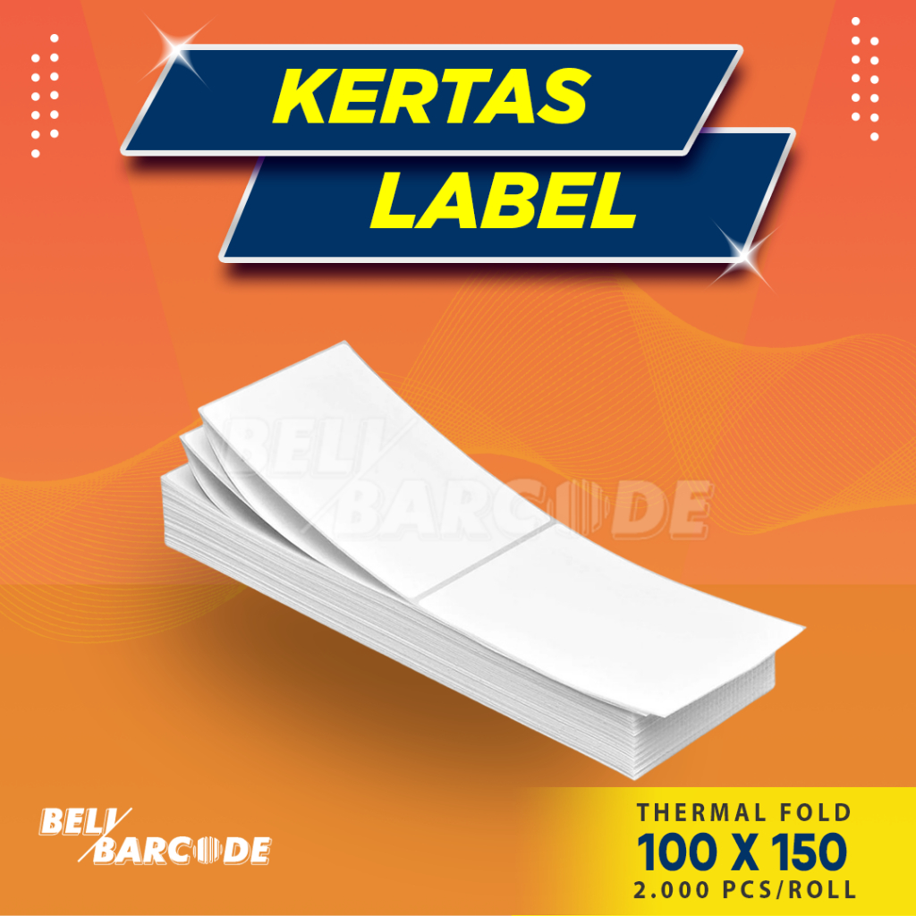 

Stiker Label Thermal 100 x 150 mm 2 Baris Fold A6 Kertas 100x150mm