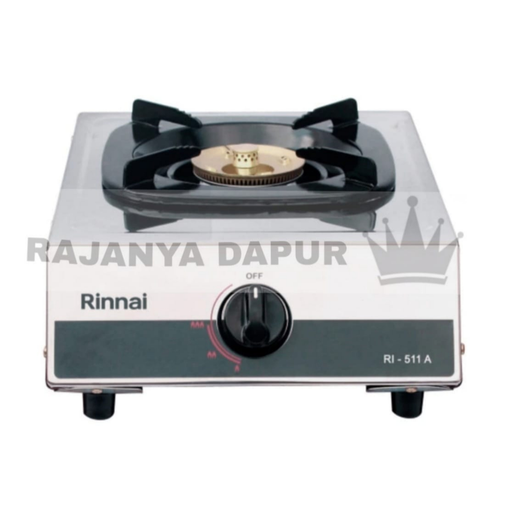 RINNAI RI-511A - KOMPOR GAS 1 TUNGKU - RI511A - KOMPOR GAS 1 MATA - KOMPOR RINNAI STAINLESS STEEL