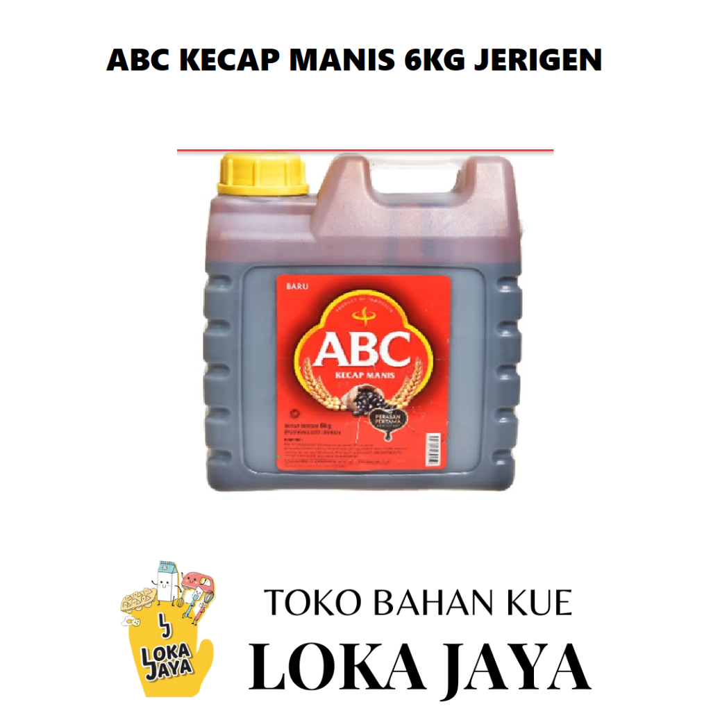 

ABC KECAP MANIS 6 KG, SAMBAL 5,5KG, DAN TOMAT 5,7 KG JERIGEN