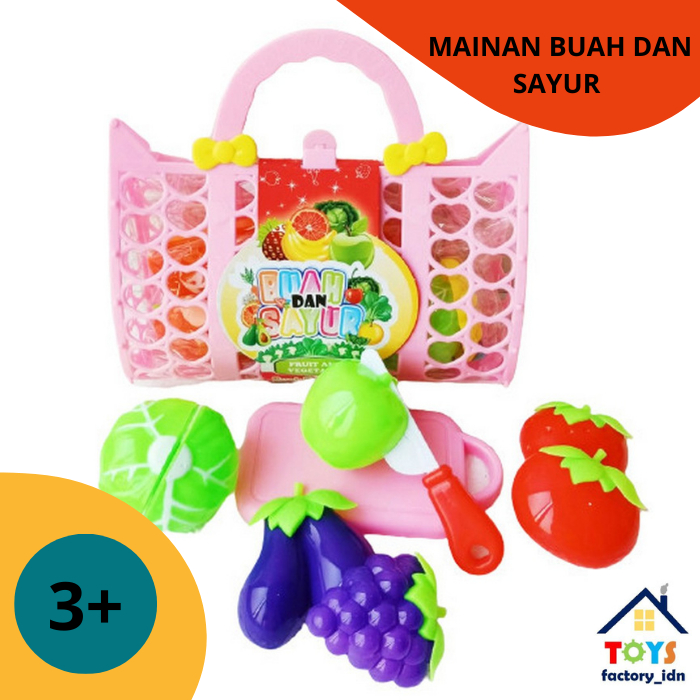 Mainan Keranjang Tas Pasar Buah Dan Sayur
