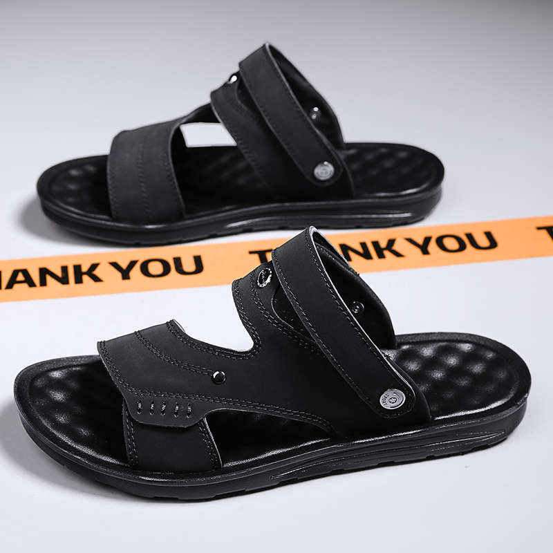 【Asli Import 100%+kirim hari ini】Sandal Kulit Pria Original