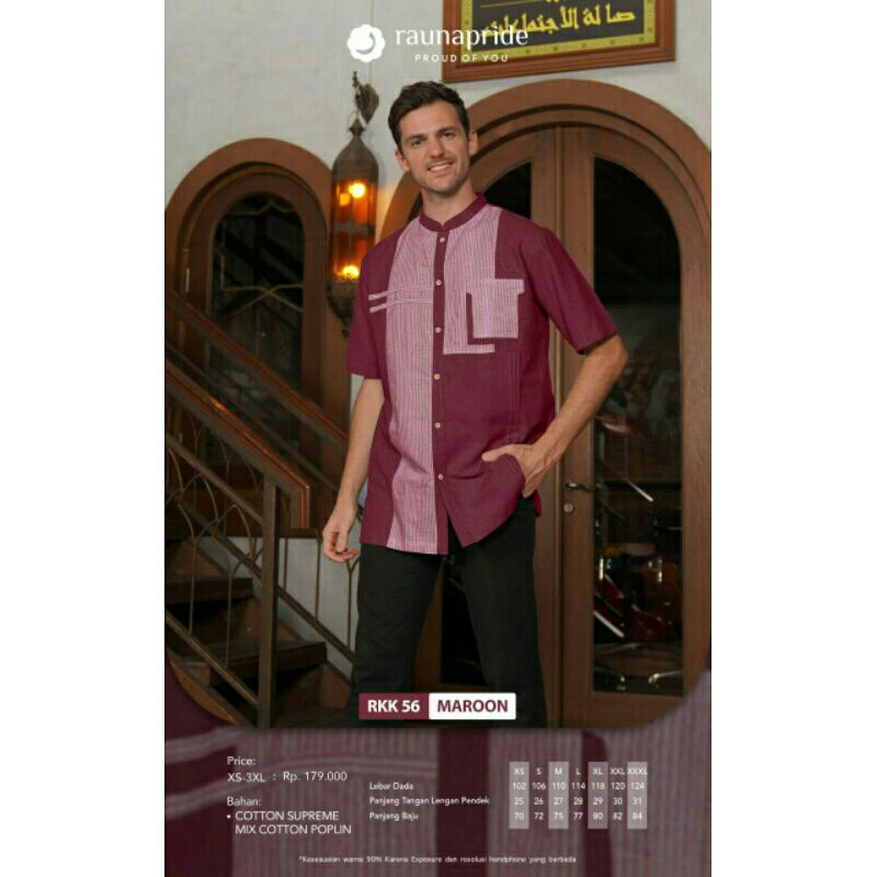 BAJU KOKO RKK 56 MAROON BY RAUNA