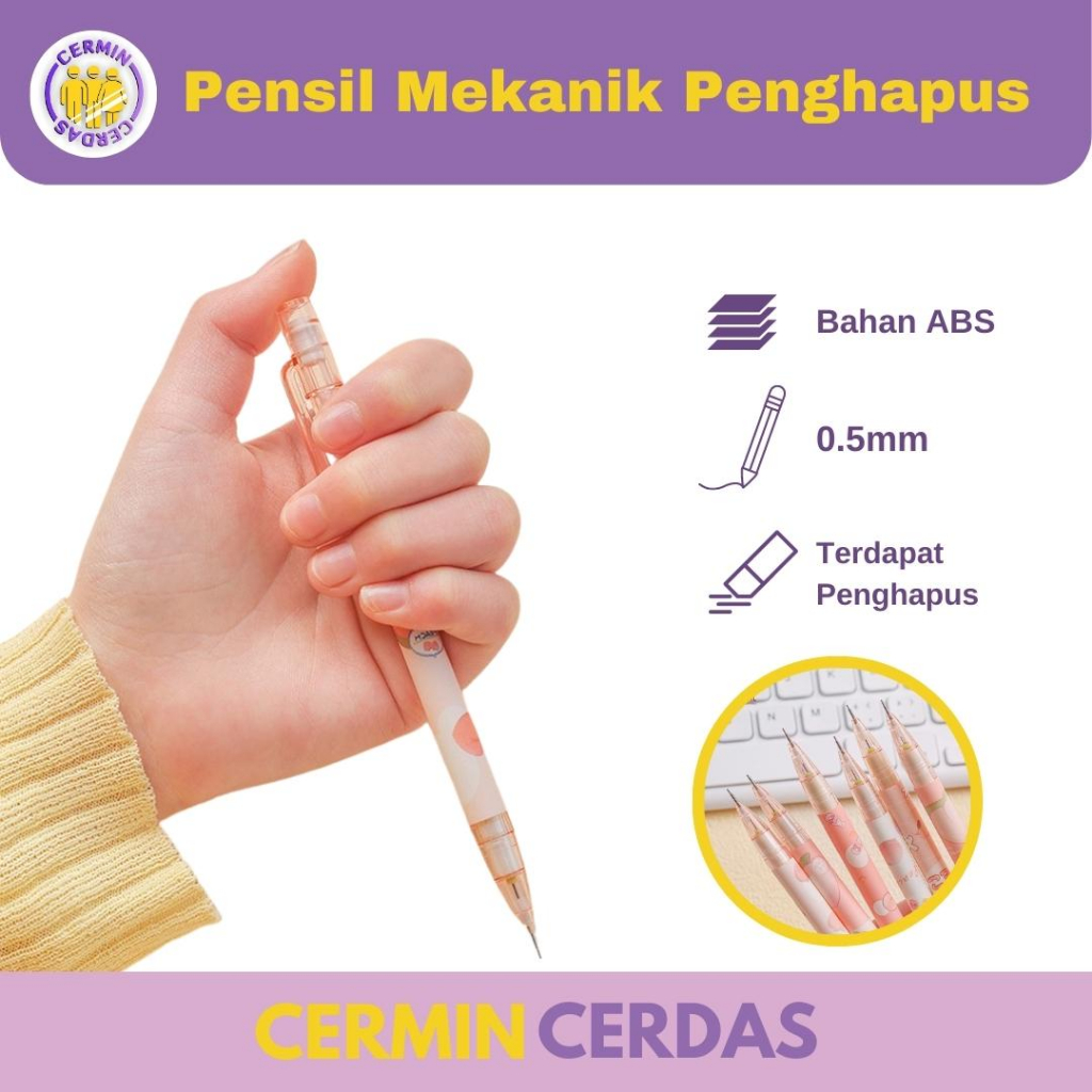 

Pensil Mekanik Penghapus 0.5 mm Isi Pencil Motif Alat Tulis Sekolah