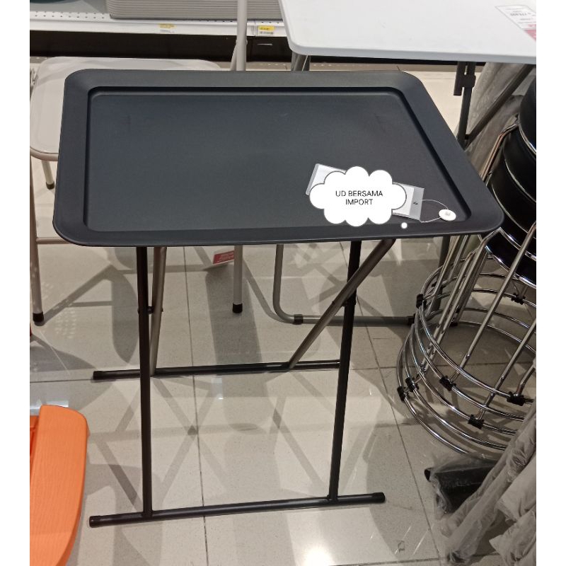 SOLEIL Thea Meja Teras Dengan Tray/Meja lIpat Besi - Hitam
