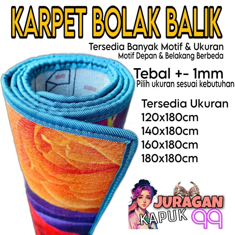 Karpet Bolak Balik/Karpet Foam PE Motif Bolak Balik/Karpet BB Murah
