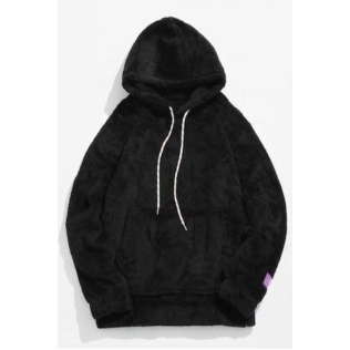 Dijual Hoodie sherpa Sweater sherpa bulu korea sweater hoodie sherpa polos - Hitam M Murah