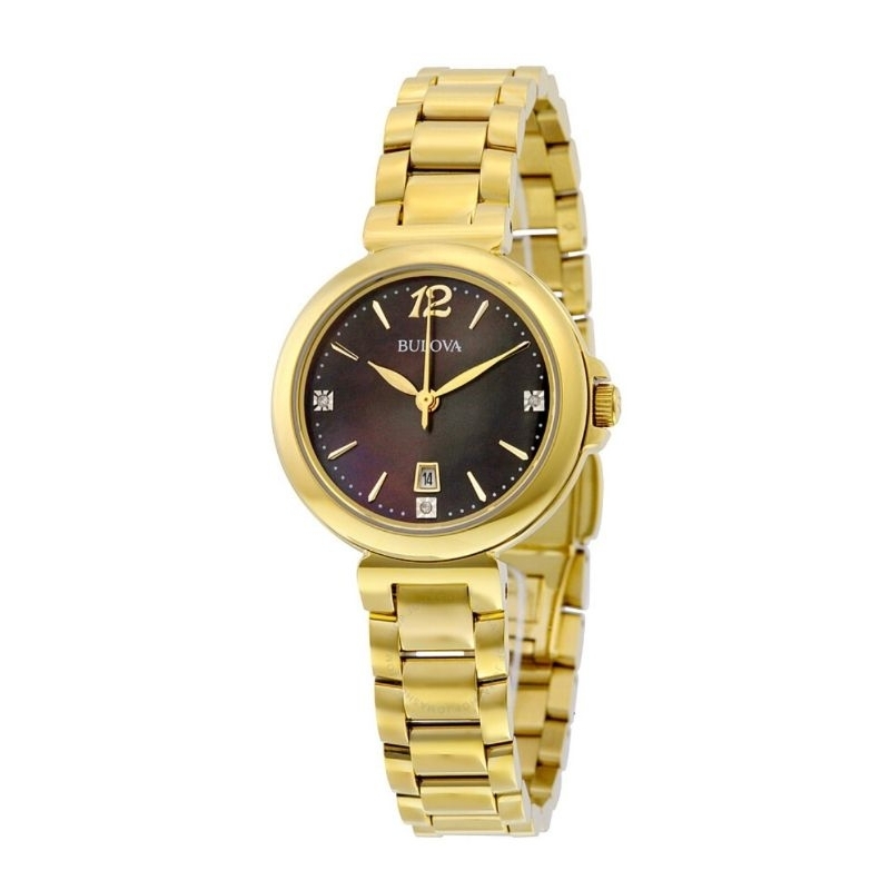 Bulova 97P107 - Jam Tangan Wnaita - Gold Hitam - Original - Garansi Resmi