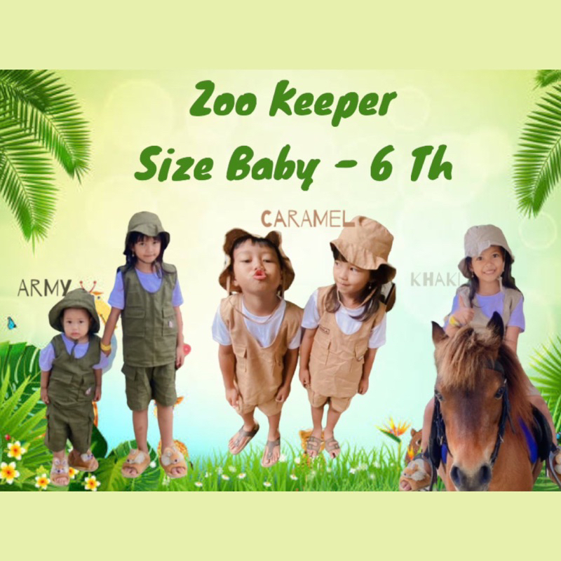 RB BAJU SAFARI ANAK / GRATIS NAMA ANAK / SAFARI SET ZOO /BAJU CUSTOM ANAK /BAJU SAFARI /BAJU
