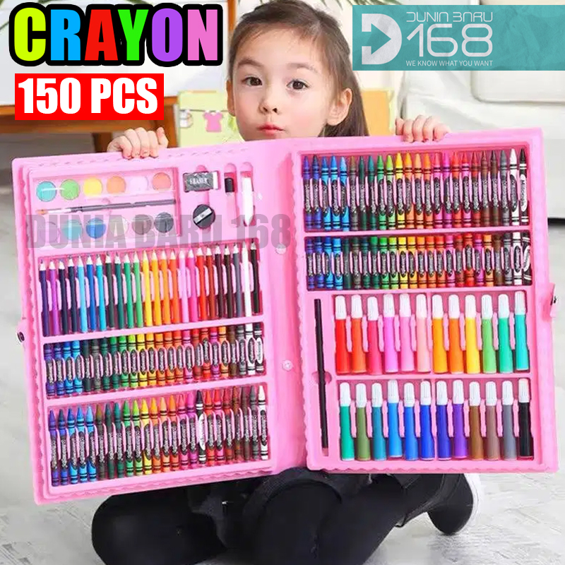 

Crayon 150 Set / Crayon Art Set Koper Perlengkapan Mewarnai Anak Anak