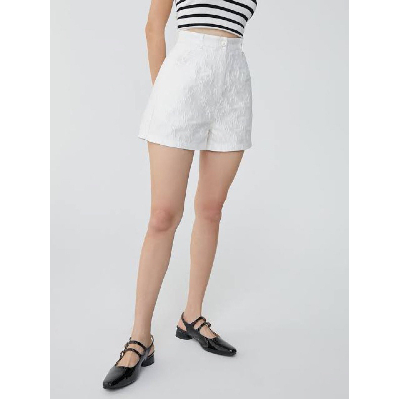 𝙉𝙀𝙒 Pomelo x Esther Bunny Sustainable Jacquard Short White High Waist Pants Branded Limited Edition