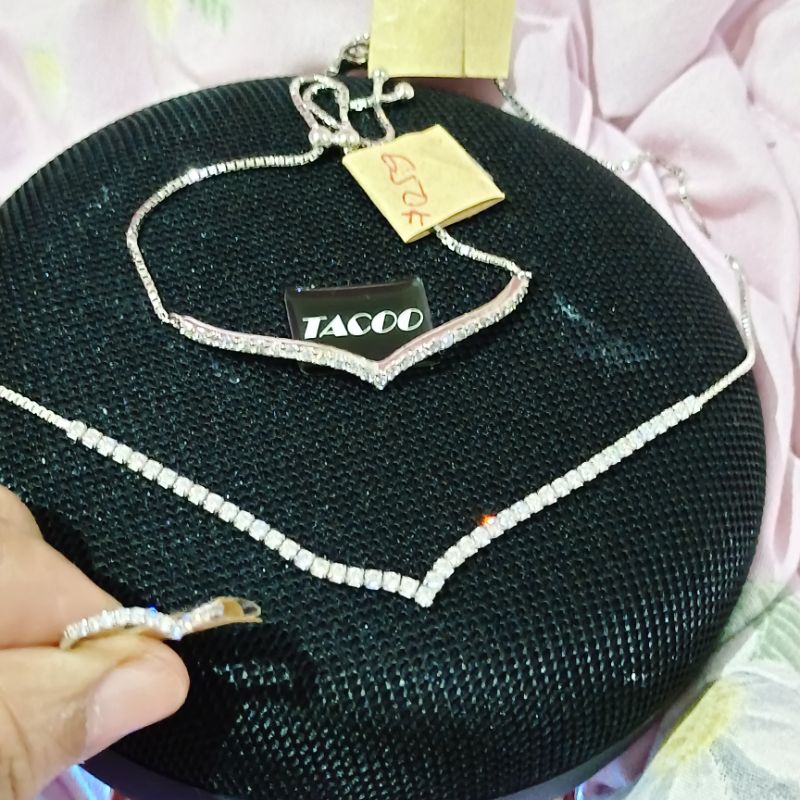 kalung dan gelang aurel  perak lapis emas