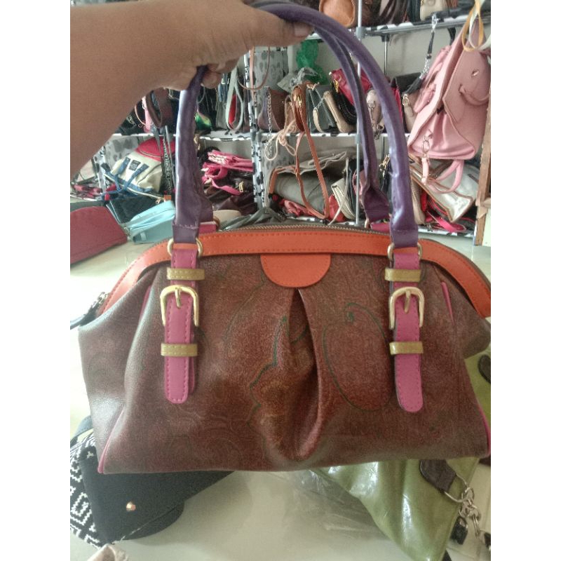 tas wanita second preloved Monza hand bag |top handle ala etro