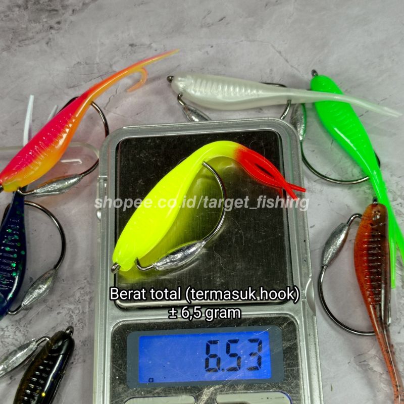 SUPER BABY SILENCER Softlure 8CM Pakai Kail Wormhook Timah - Umpan Casting Gabus Haruan Barramundi