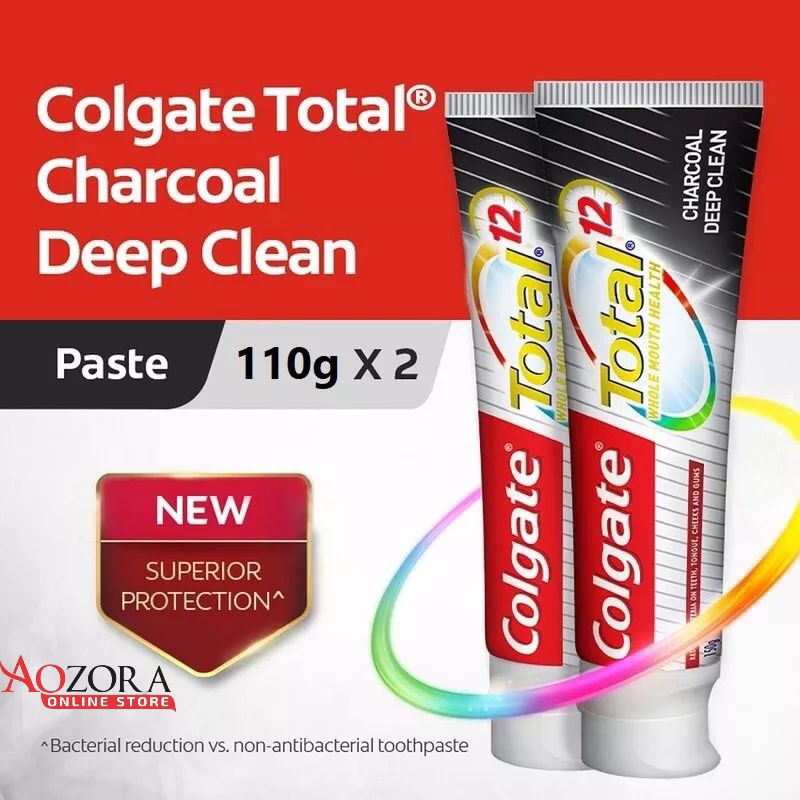 Colgate Total Charcoal Paste Toothpaste Pasta Gigi 110gr - Twinpack [isi 2]