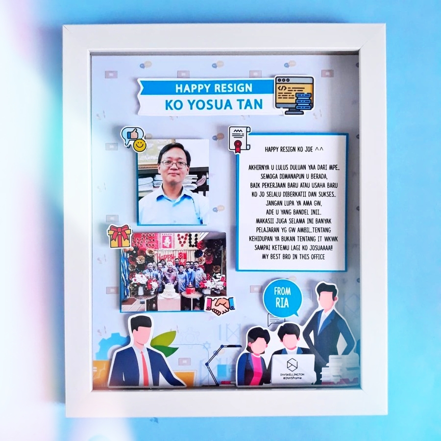 DWS Kado Resign Hadiah Perpisahan Teman Kerja Kolega Vector Frame