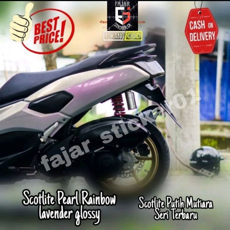 STIKER SKOTLET PUTIH MUTIARA SKOTLET MOTOR PEARL RAINBOW LAVENDER GLOSSY SKOTLET