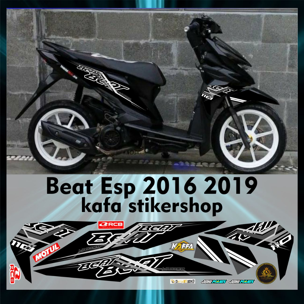 Stiker Striping Variasi Beat ESP Beat NEW Sticker Beat Street Esp Liat Variasi List Hitam