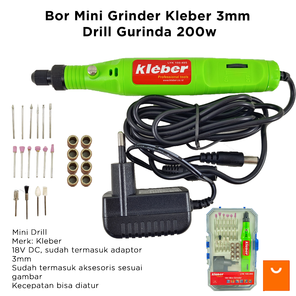 Bor Mini Grinder Kleber 3mm Drill Gurinda 200w