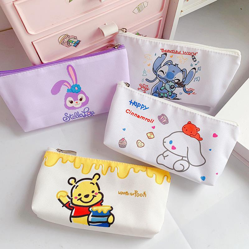 

TEMPAT PENSIL KAIN IMPORT SANRIO WINNIE THE POOH STITCH CINAMONROLL STELLA DISNEY