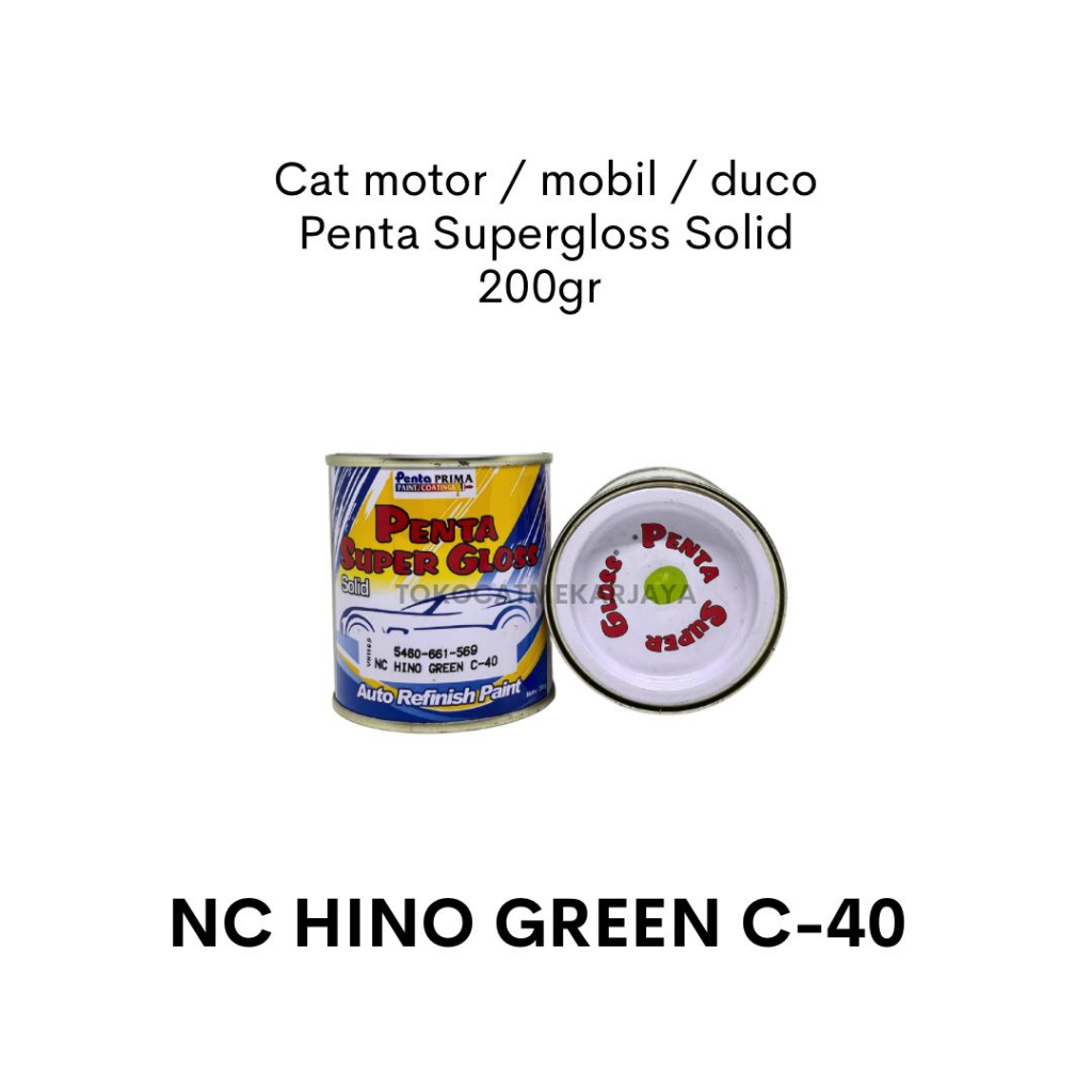 Cat Penta Supergloss Solid NC HINO GREEN C-40 200gram / Cat mobil hijau / cat truk hino / cat motor 