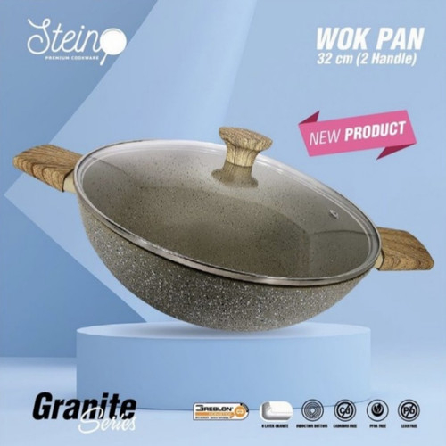 Steincookware Wok Pan 32cm Granite Series - Stein Penggorengan