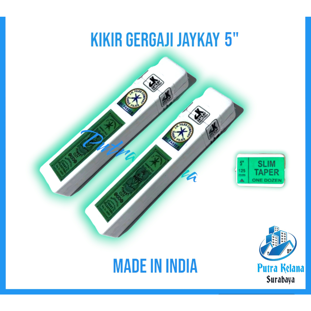 Xaviertaran Kikir India [12Pc/1Box] Segitiga Gergaji Jk Files Company 5"/4"/3,5Inch Lusinan
