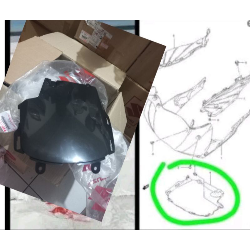 cover bordes dek bawah tahanan air suzuki skywave oeri
