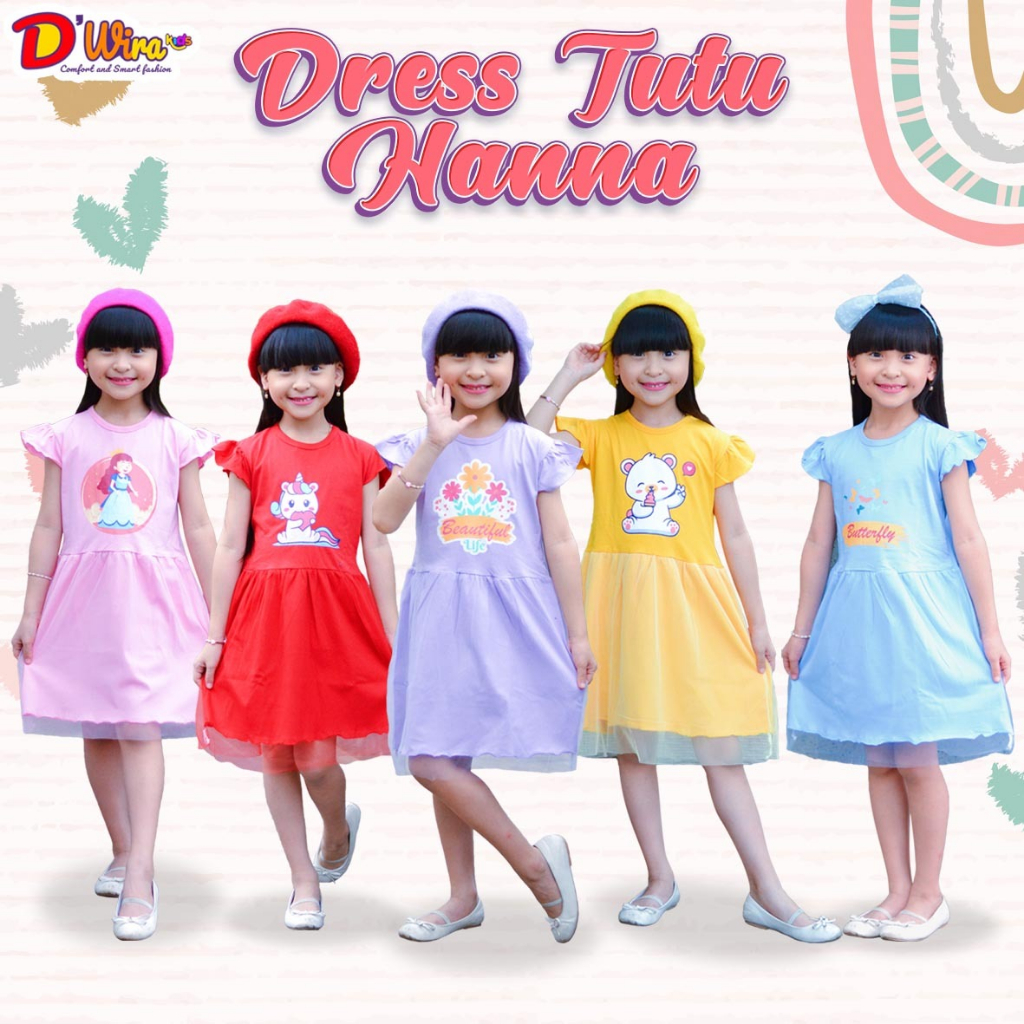 DRESS TUTU ANAK PEREMPUAN DRESS TUTU HANA BY DWIRA SIZE 1-5 TAHUN
