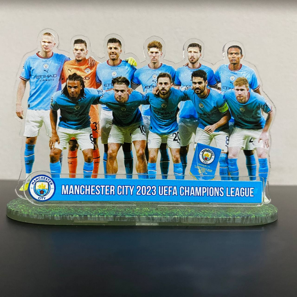 Standee Action Figure Art Starting Eleven Line Up ManCity Juara Liga Champion 2023 - Treble Winner C