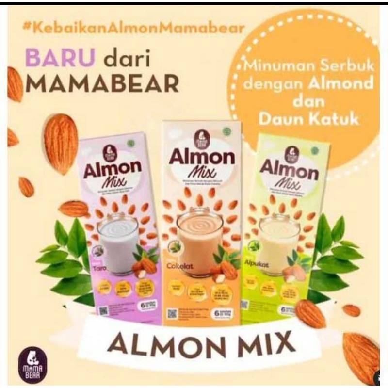 MamaBear Almon Mix rasa ALPUKAT Susu Almond Milk + Katuk ASI Booster mama Bear