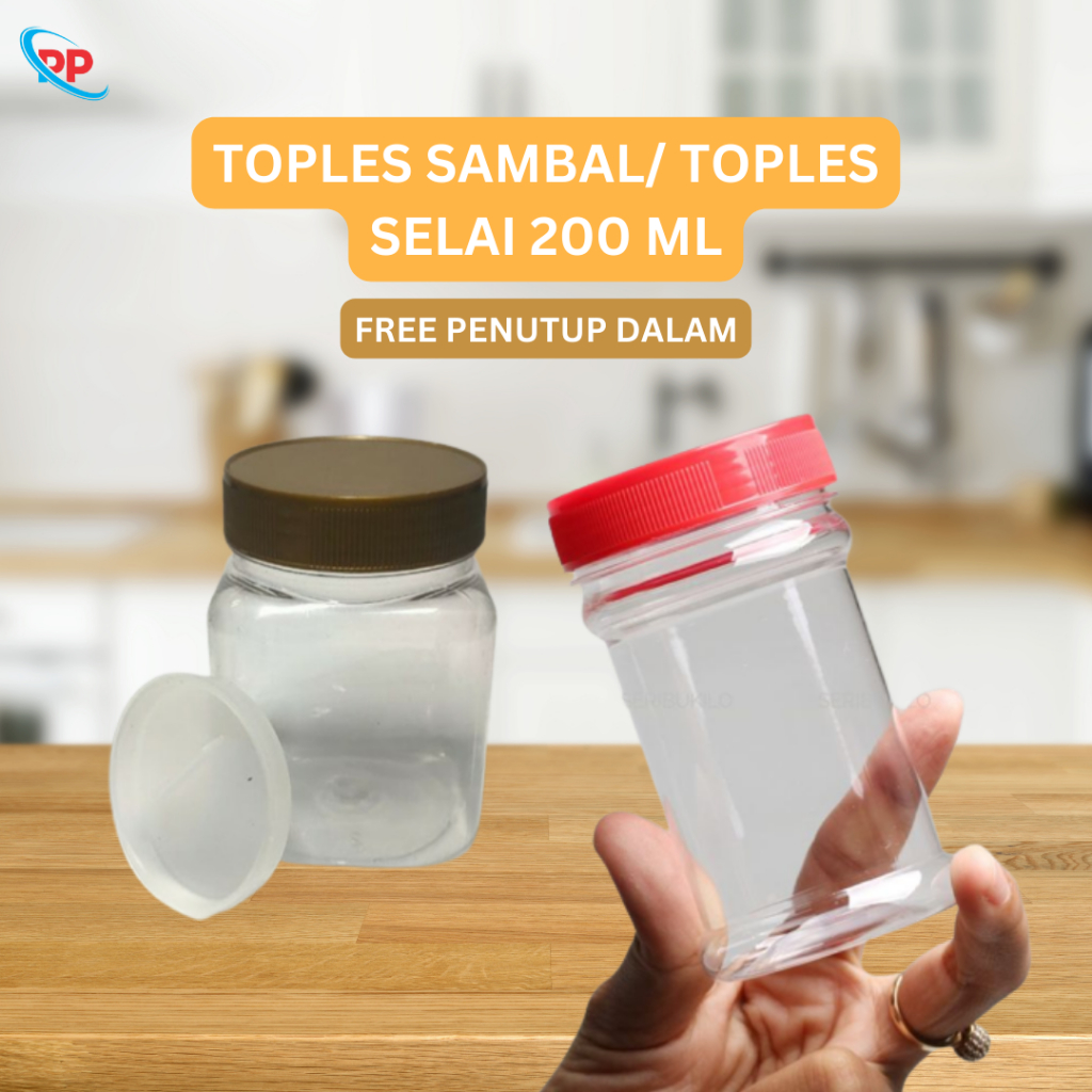 Toples Sambel 200ml/Jar Sambel 200ml/Toples Selai/Toples Tabung/Pet Jar