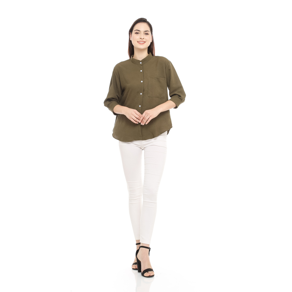 Kemeja Atasan Blouse Wanita Youra Crinkle Korean Style