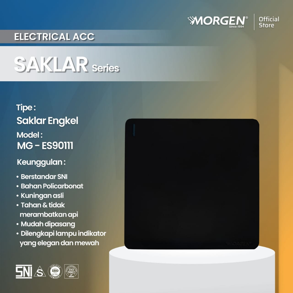 Morgen MG-ES90111H IB SAKLAR ENGKEL HITAM Inbow Inbo / IB 1 Saklar Model N SchD