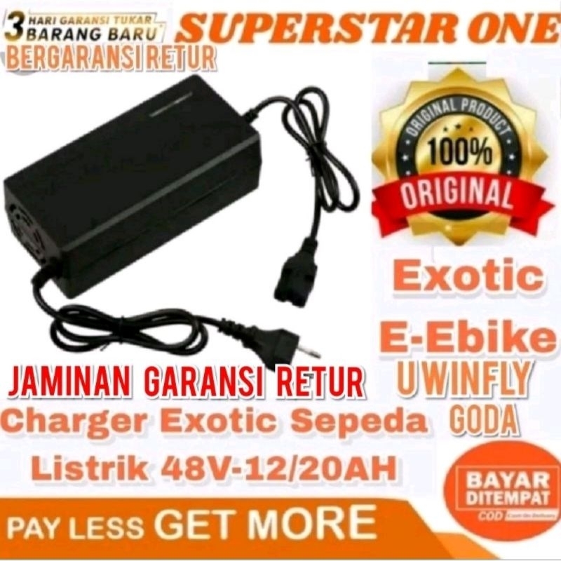 charger sepeda listrik exotic, Pasific,uwinfly, exotic,selis 48 volt 12 AH