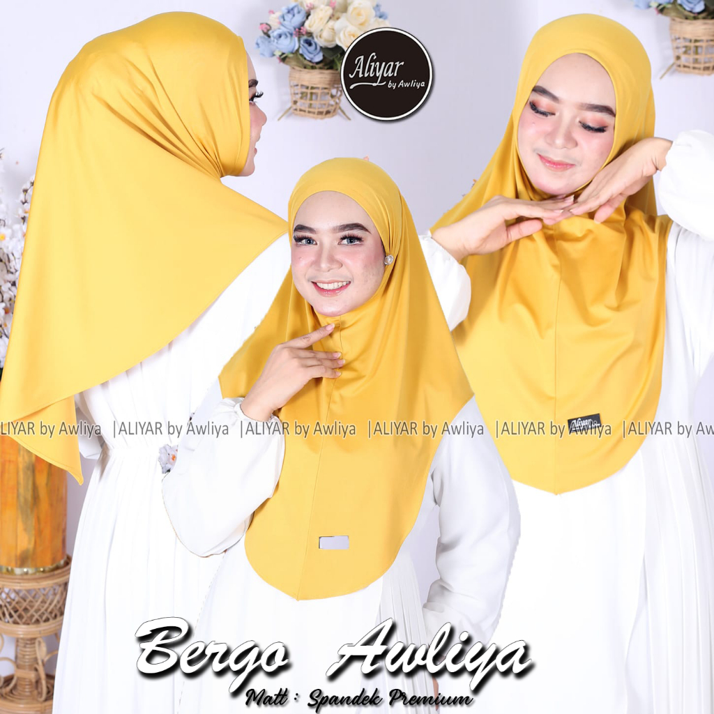 HIJAB BERGO AWLIYA ORIGINAN ALIYAR BY AWLIYA||HIJAB BERGO INSTAN||HIJAB SPORT||HIJAB HAMIDAH AWLIYA 