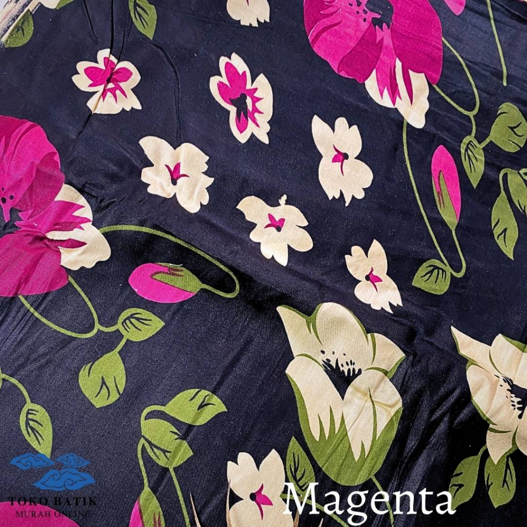 Kain Katun Rayon Silky Viscose Print Motif Tulip ULTRA Premium &amp; SUPER Silk Lembut (TERMURAH &amp; TERLEMBUT)
