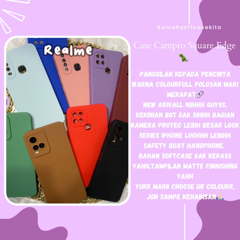 CASE CAMPRO SQUARE EDGE REALME C55 C35 C30 C31 C21Y/C25Y C33 C11(2020) C11(2021) REALME 5 REALME 7