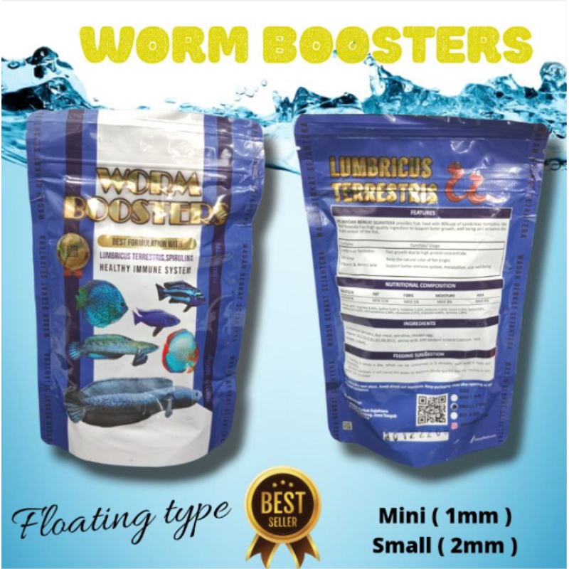 Makanan Ikan Hias Chana Predator Healthy Immune System WORM BOOSTERS BLUE 100GR