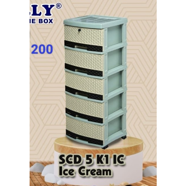 LEMARI LACI NAPOLLY JUMBO 5 SUSUN NAPOLY WARNA PUTIH