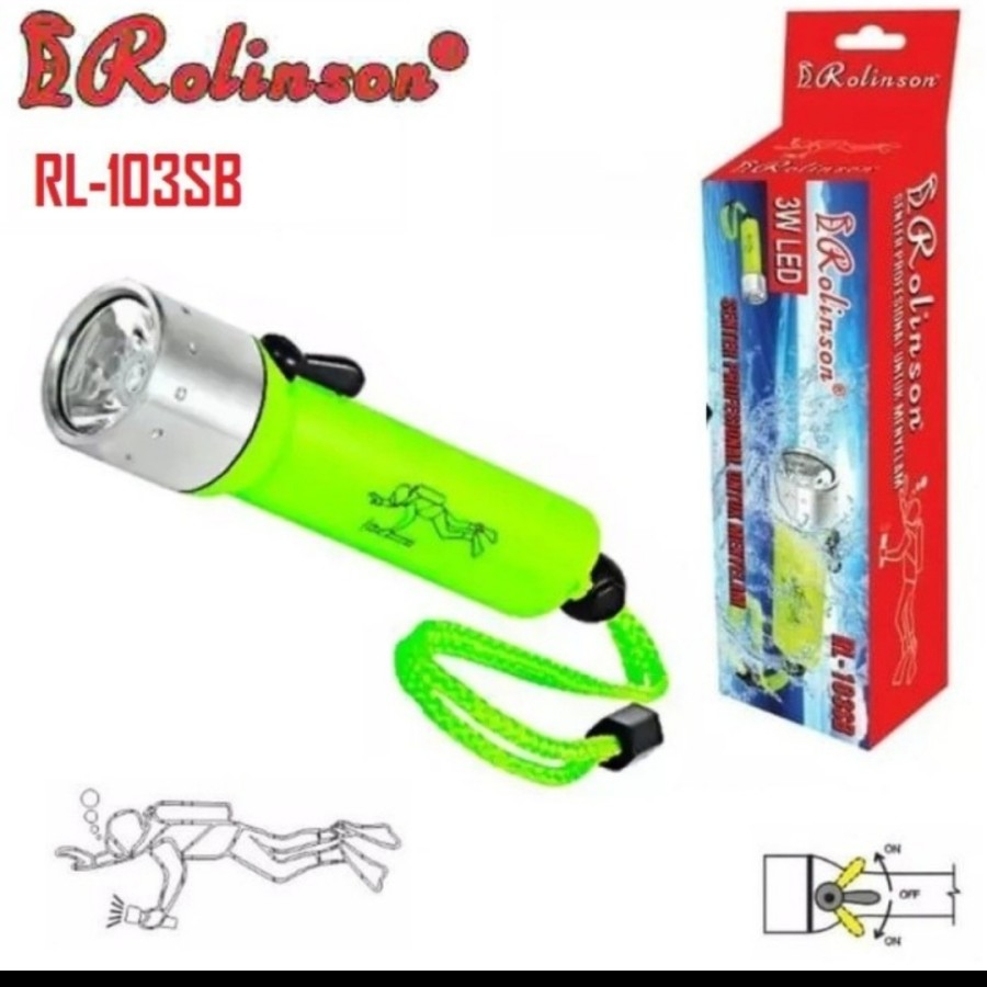 COD Senter Selam Air Diving Flash 3W LED Rolinson RL-103SB