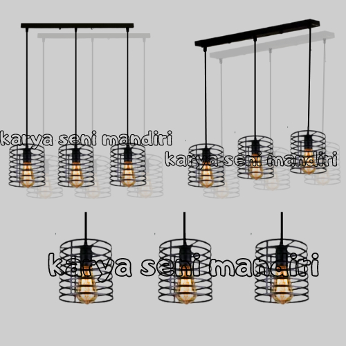 lampu hias gantung plafon cabang 3 panjang tipe 020
