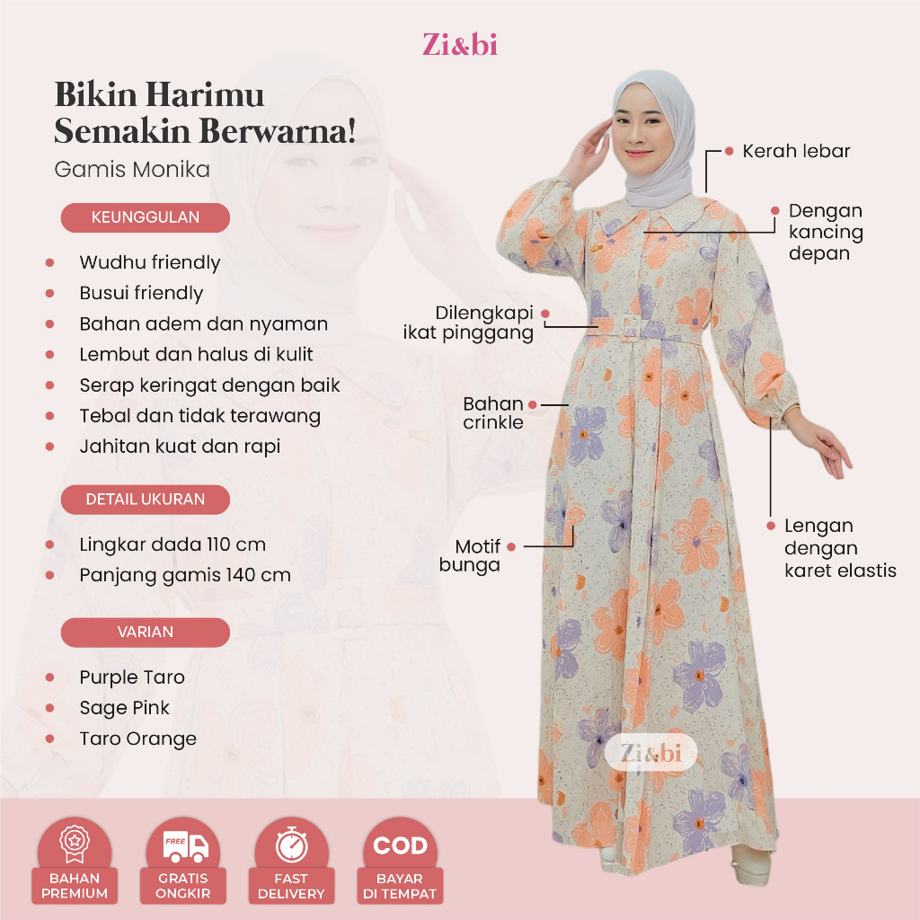 Gamis Syaqueena Ceruty Andalucia By Anq Jasmine Elizabeth Monika Arafah Hagia Qiana Aku karissa - Zi