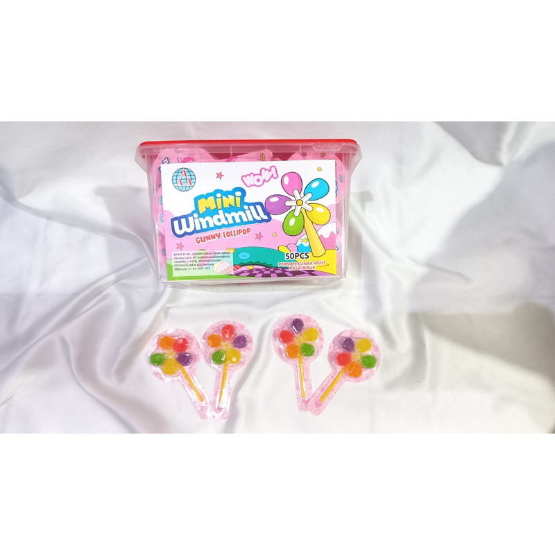 

AAA Mini Windmill Gummy Lollipop isi 50 pcs / Gummy Kipas Toples