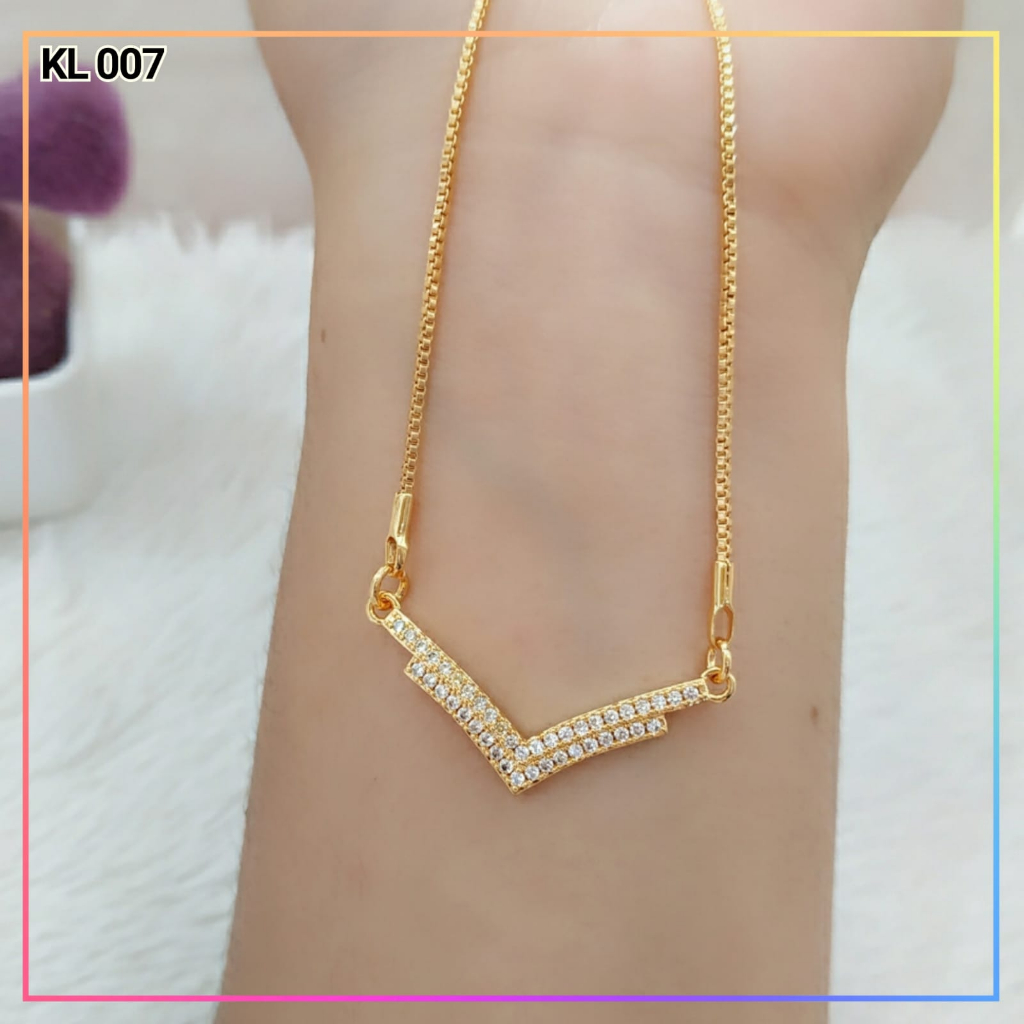 KL 007 - Kalung Dewasa Koye Fuji Permata Putih Perhiasan Xuping Wanita - Cute