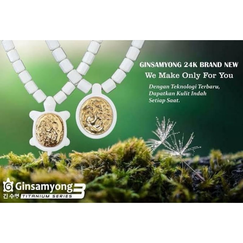 Kalung Ginsamyong Titanium 24k BONUS BLUE CRYSTAL