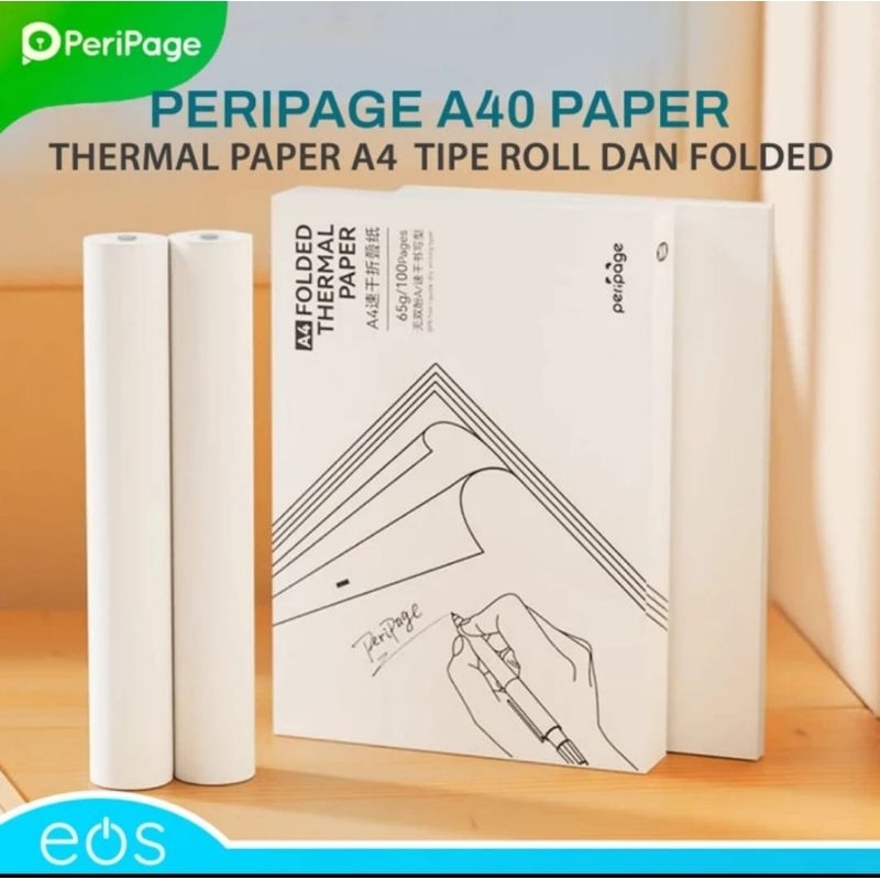 

Kertas thermal original peripage A4 A40 roll dan folded