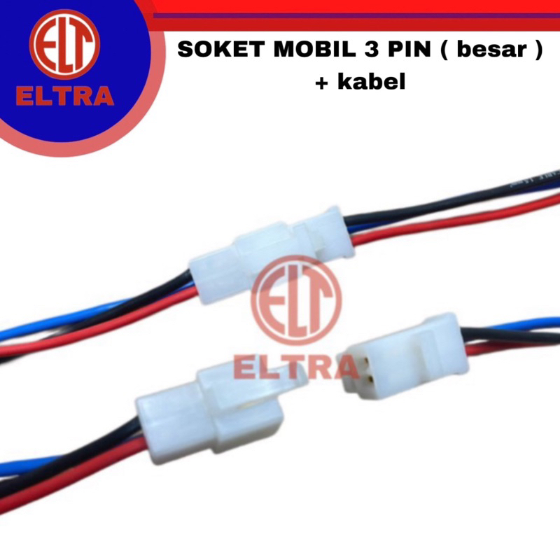 Soket socket besar mobil 3 pin soket sambungan konektor kabel motor