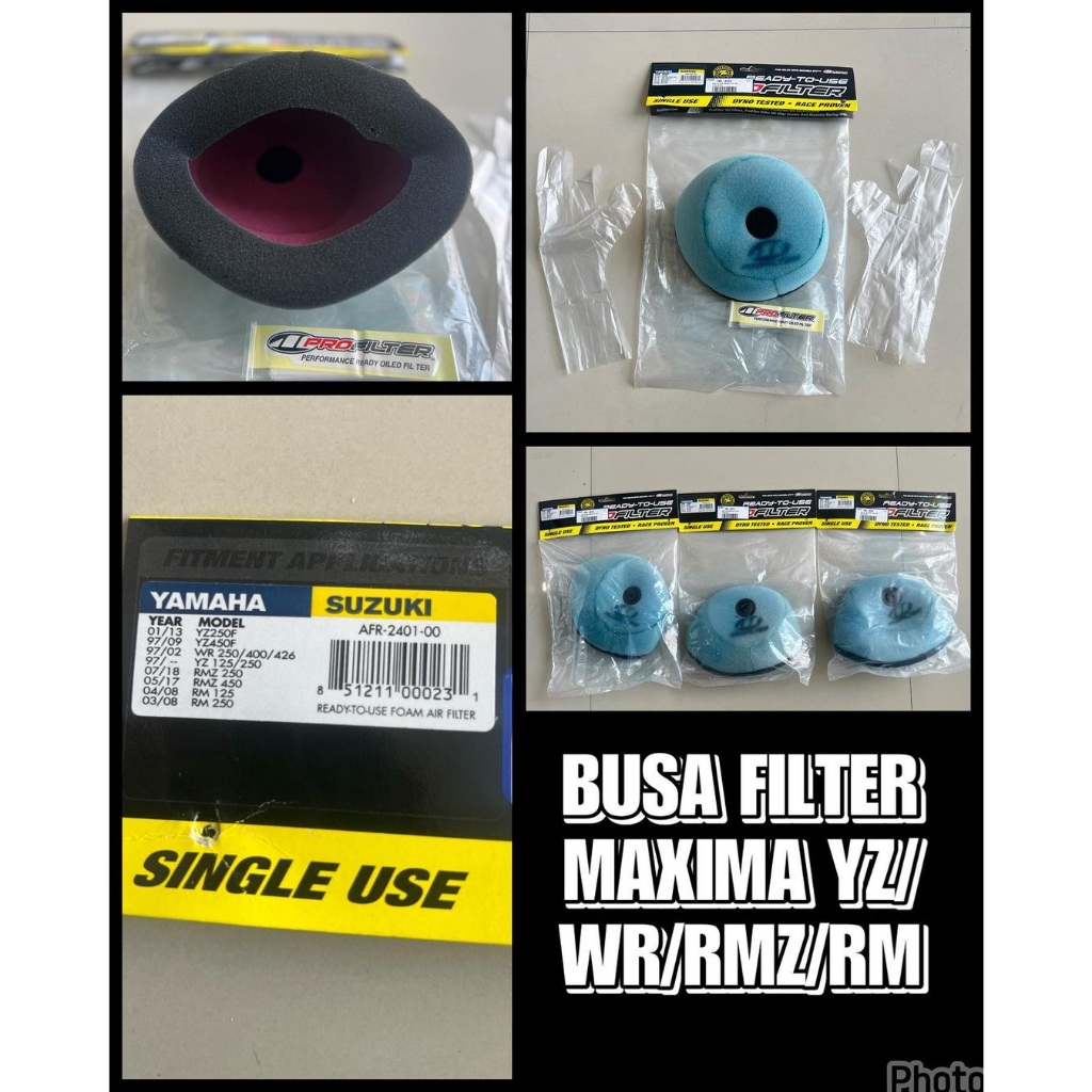 BUSA FILTER YZ 125/125X YZ 250/250X 2 TAK MAXIMA PRO AIR FILTER