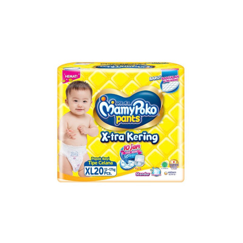 MamyPoko Pants X-tra Kering Popok Sekali Pakai | XL 20  Celana | Pampers Bayi